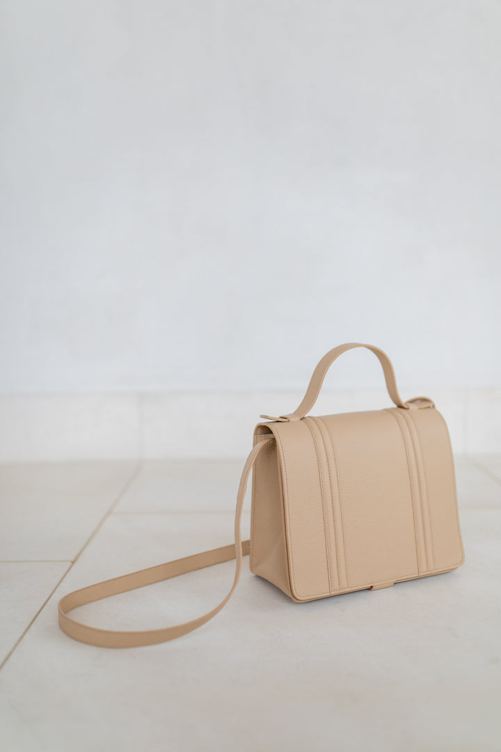 Mini Briefcase Doublé | Beige Structured