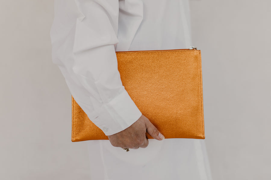 Bridal Collection | Zip Clutch Tangerine