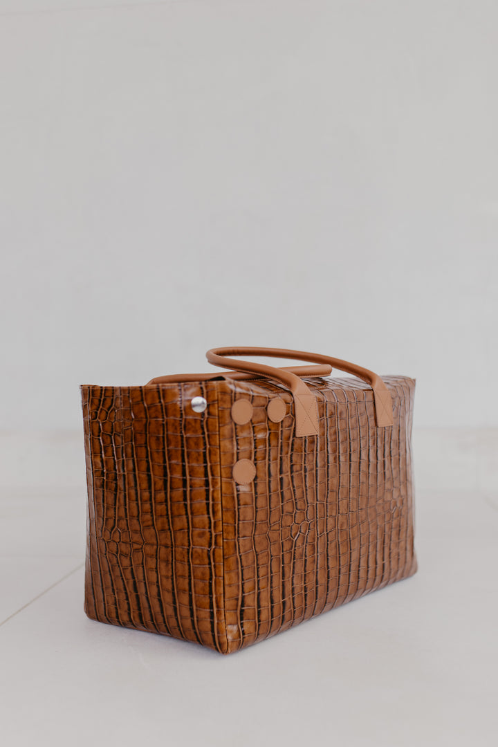 Grocery Bag | Cognac / Croco Glans