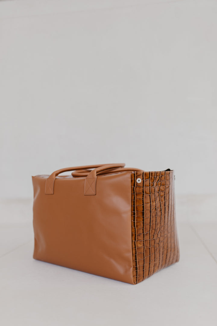 Grocery Bag | Cognac / Croco Glans