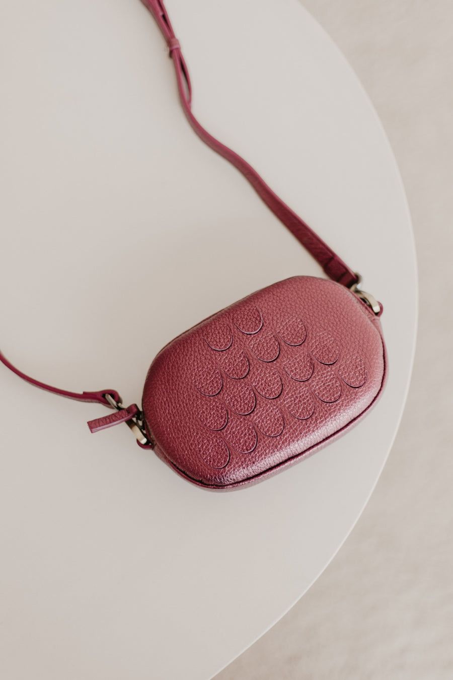 Oval Mini Bag | Burgundy Shimmer