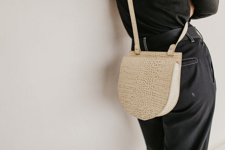 Single Saddle | Beige Croco