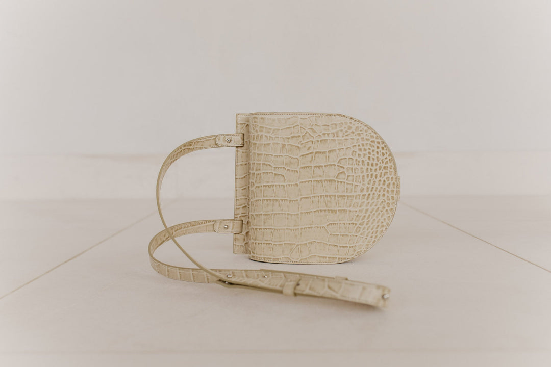 Single Saddle | Beige Croco